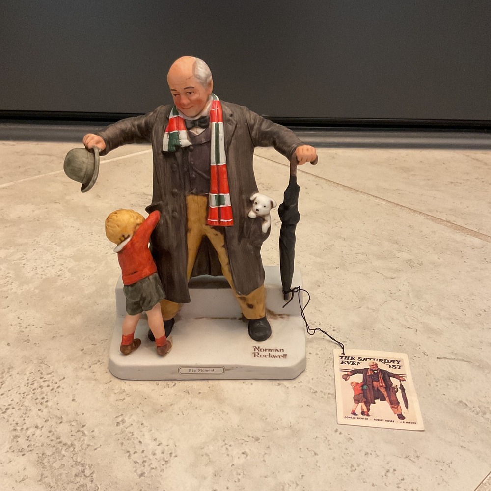 Norman Rockwell Big Moment Figurine Dave Grossman Saturday Evening Post N21 1975
